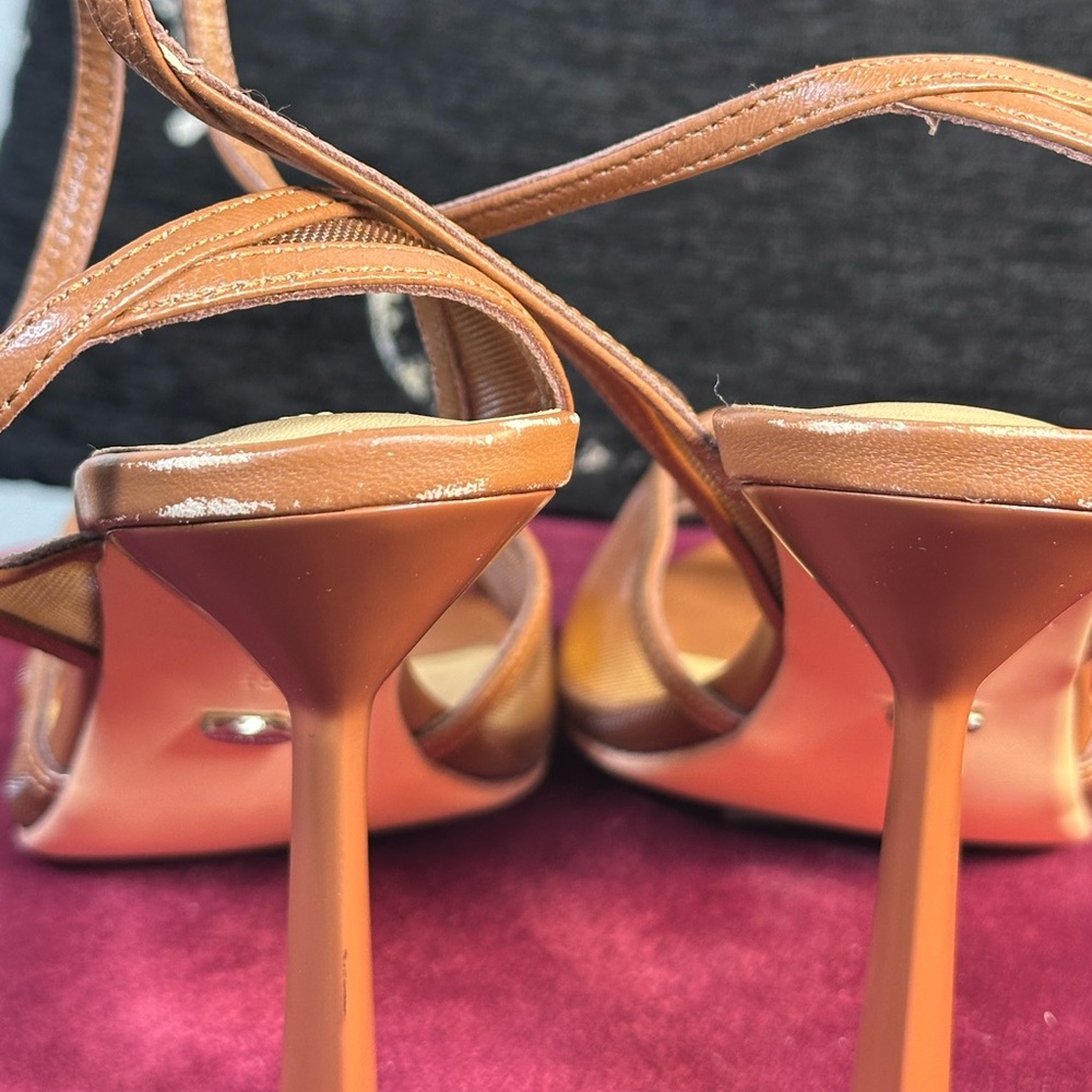 Like new Tony Bianco Miley Sandal in Rust high heel ankle strap mesh open toe - Picture 8 of 9